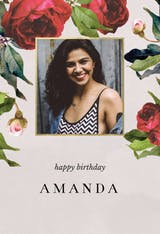 Photo Roses - Happy Birthday Card